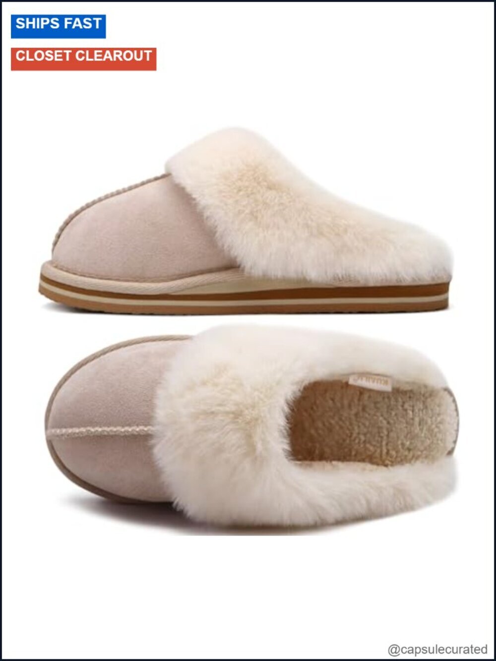 Memory Foam Slippers Fuzzy Faux Fur Lined Arch Support House Shoes Indoor
